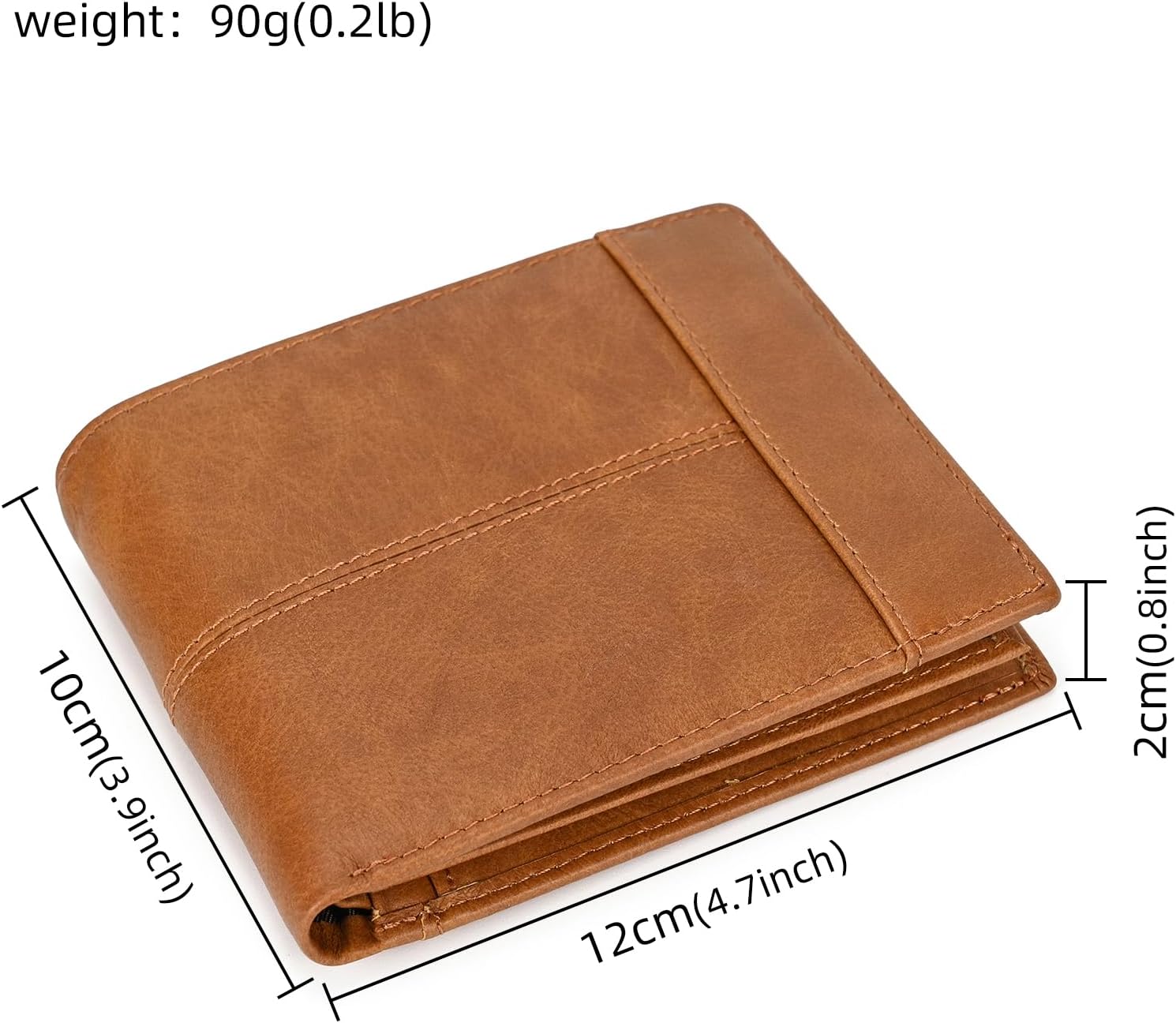 Wallets Genuine Leather for Men, Minimalist, RFID Blocking, Leather Wallet with 13 Credit Card Holders, 2 Banknote Compartments, 1 ID Window,1 Coin Pocket, Brown, One Size, Minimalist image 2