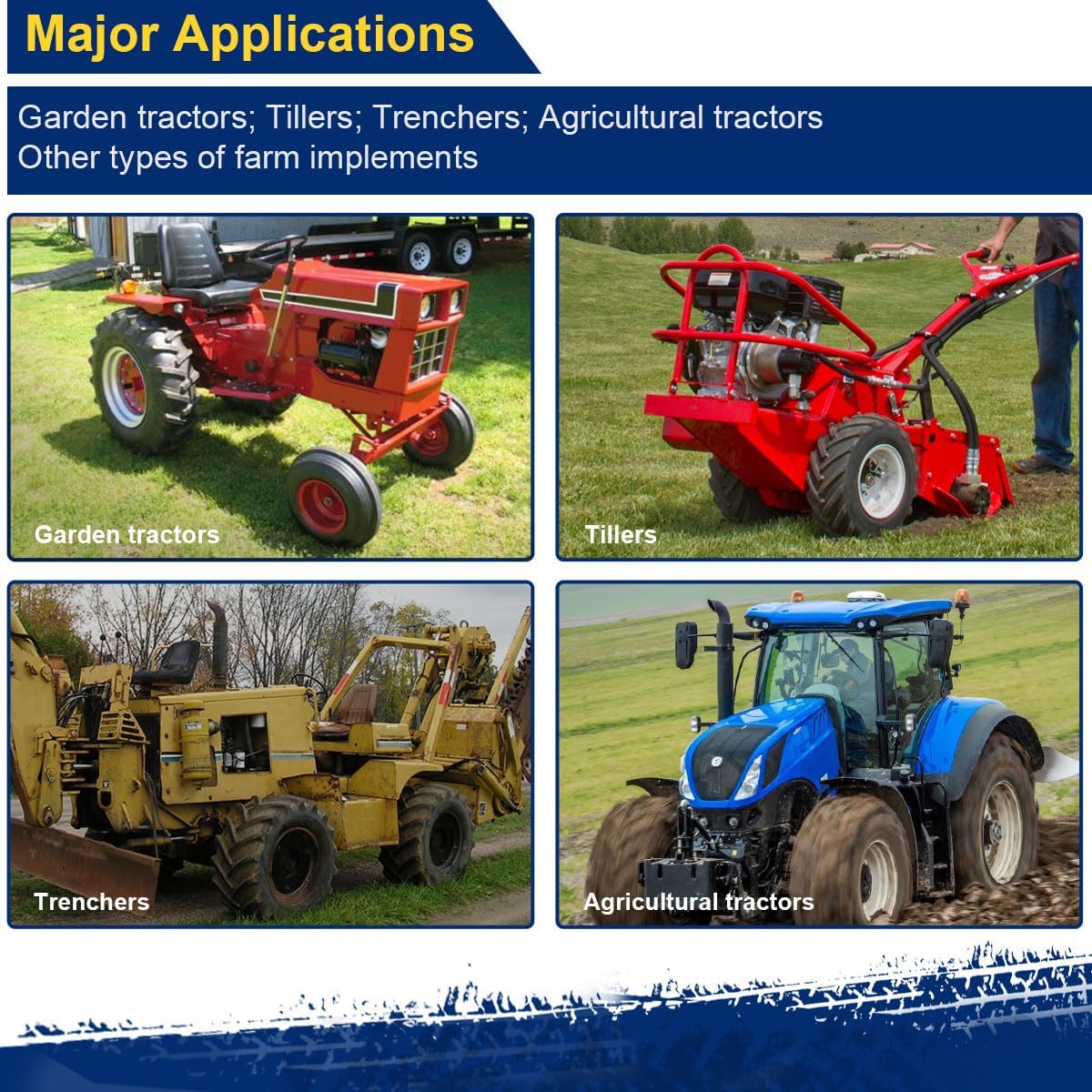 MaxAuto 2Pcs 4.80/4.00-8 Tires 4.80x4.00-8 8" Lawn Garden Tires 4.80x4.00x8 4.80-4.00-8 Turf Lawnmower Tractor Golf Cart Tubeless Tire