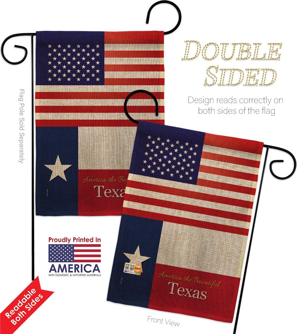 US Texas Burlap Burlap Garden Flag Americana States USA American Territories Republic Small Decorative Gift Yard House Banner Double-Sided Made In 13 X 18.5