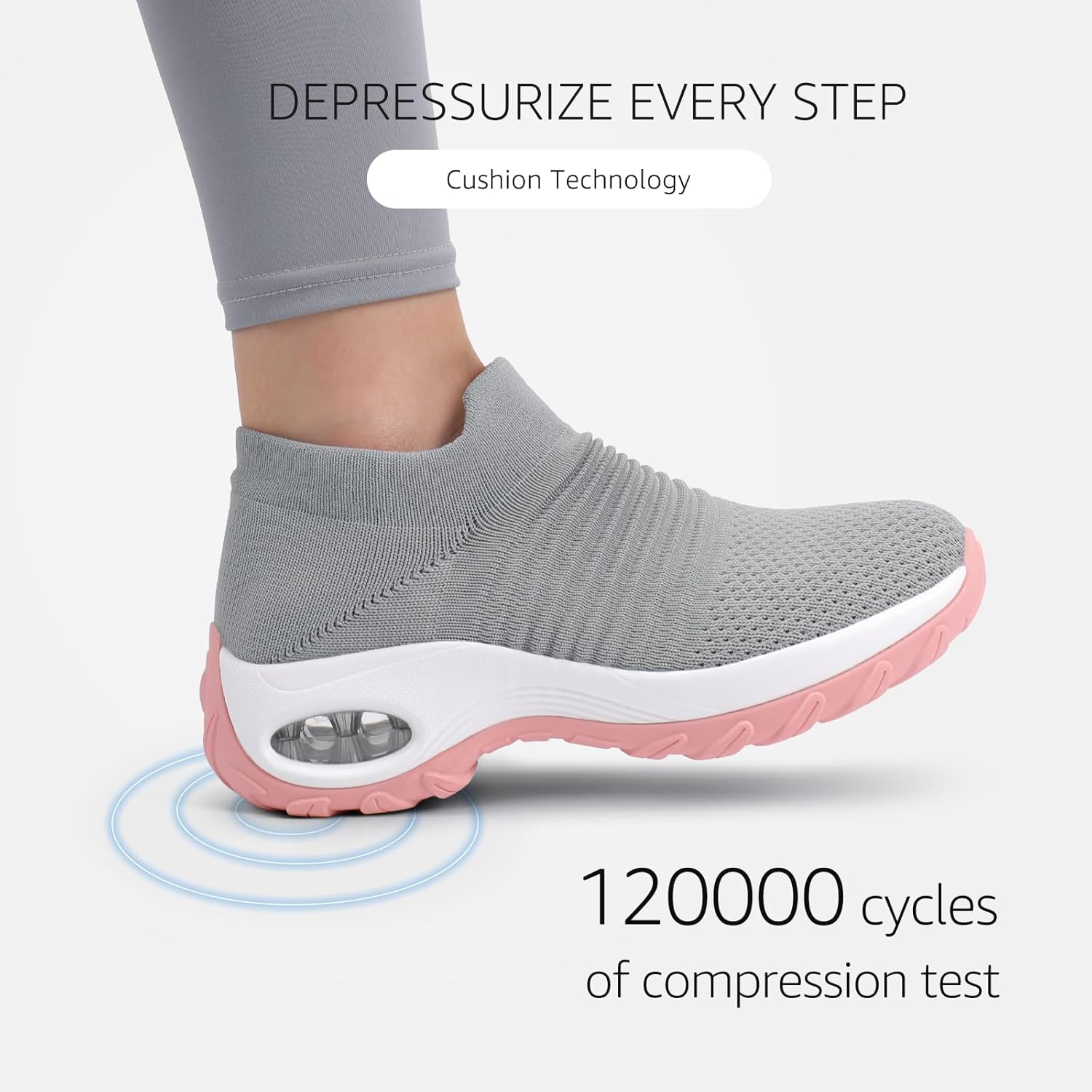 STQ Walking Shoes Women Slip on Sneakers Non Slip Work Arch Support Tennis Plantar Fasciitis Orthopedic Breathable Mesh Comfortable Ladies Nursing - Image 4