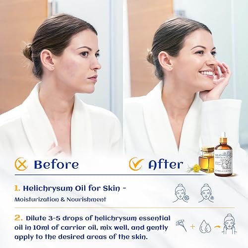 Miniatura 2 de HIQILI - Aceite esencial de Helichrysum para nutrir la piel, no diluido y natural, alivio de la fatiga en el masaje corporal, reducción de líneas