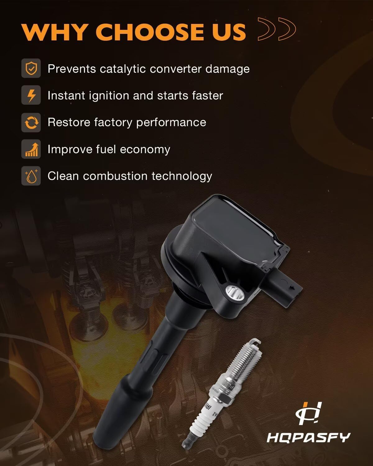 6 PCS UF825 Ignition Coil Pack& Iridium Spark Plugs Compatible with Ford 2020-2026 Explore, 2018-2025 F-150 3.3Gas, Ignition Coil Compatible with 2020-2021 Transit 150/250/350 3.5Gas, Replace DG564