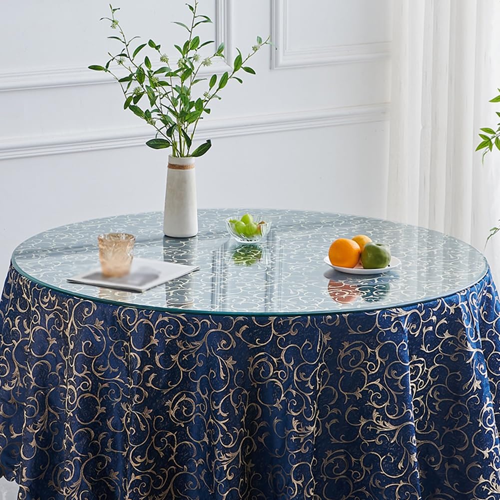 Plateau de Table en Verre Clair Rond, Plateau de Table en Verre Trempé de Remplacement pour Tables de Salle à Manger, Plateaux de Table de Patio Extérieur ou Protecteur de Table(65 CM/26 inch)