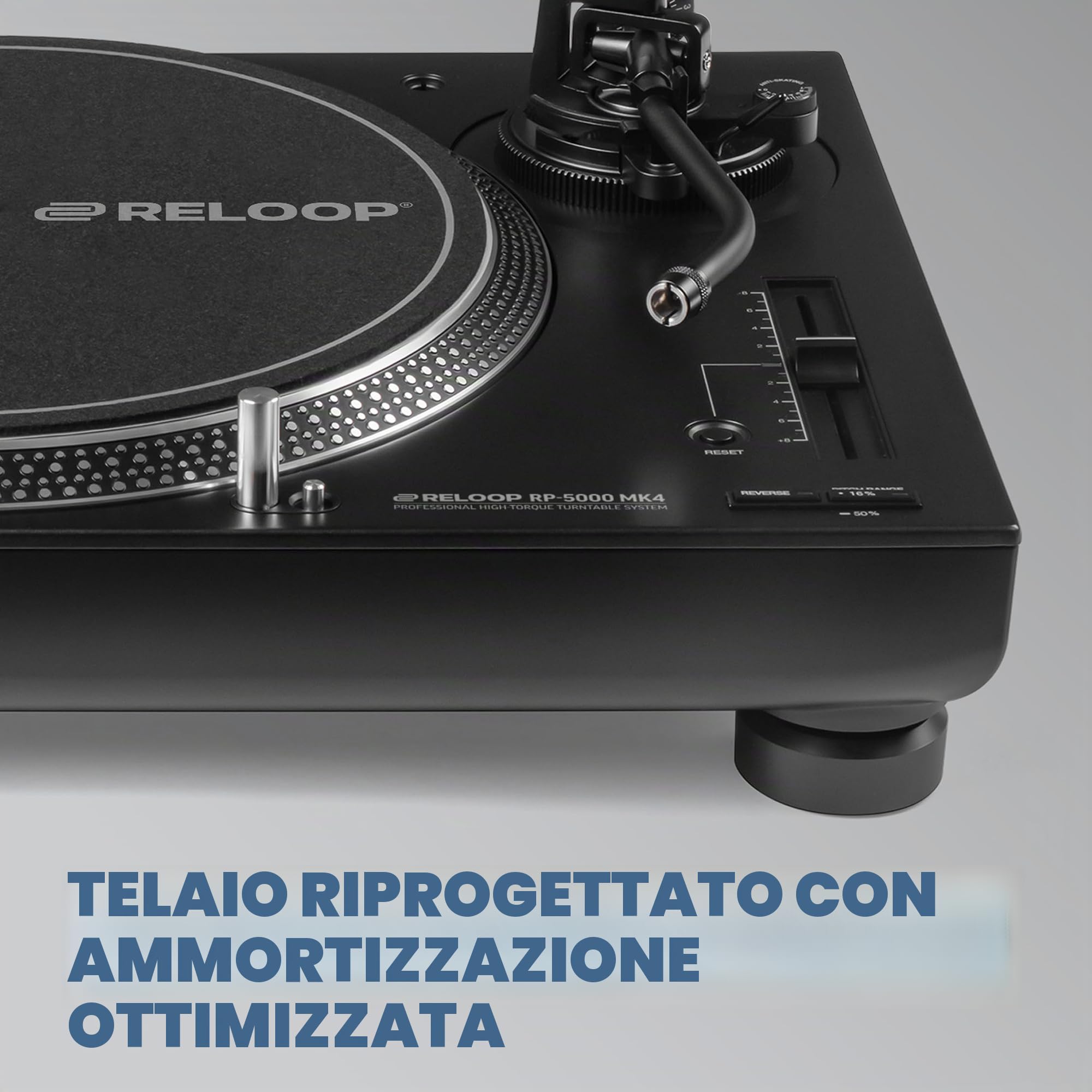 Reloop RP-5000 MK4 - Giradischi High Torque Next Evolution con azionamento diretto, progettato per uso professionale e ad alta durata