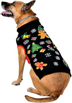 SOCAL LOOK Dog Christmas Sweater for Small Medium Dogs Cats - Ugly Xmas Dog Knitwear Jumper with Leash Hole Turtleneck Girl Dog Pullover Winter Warm Pet Puppy Clothes Outfits X-Large