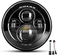 Vista 8 de Faro LED cromado de 7 pulgadas aprobado por DOT compatible con Harley Motorcycle Tour, FLD, Softail Heritage, Street Glide, Road King, Electra