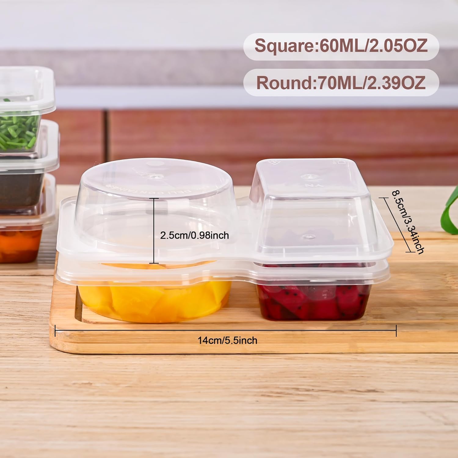 Lunchable Container Reusable Grab And Go , Double Compartment Condiment ...