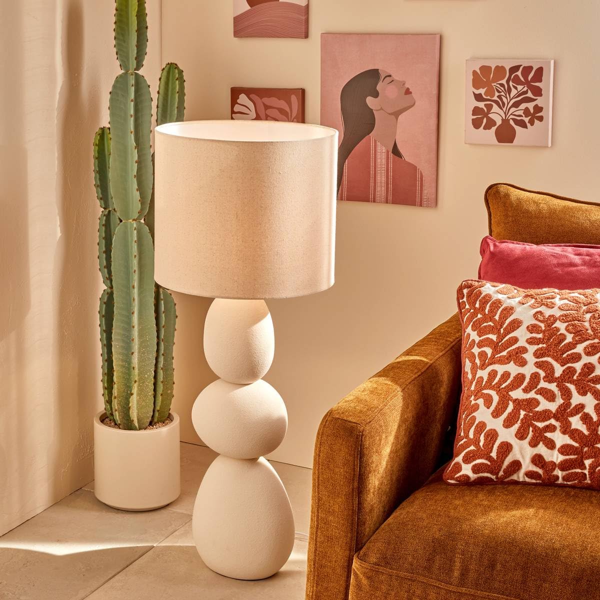 Atmosphera - Lampadaire alitha beige h100cm