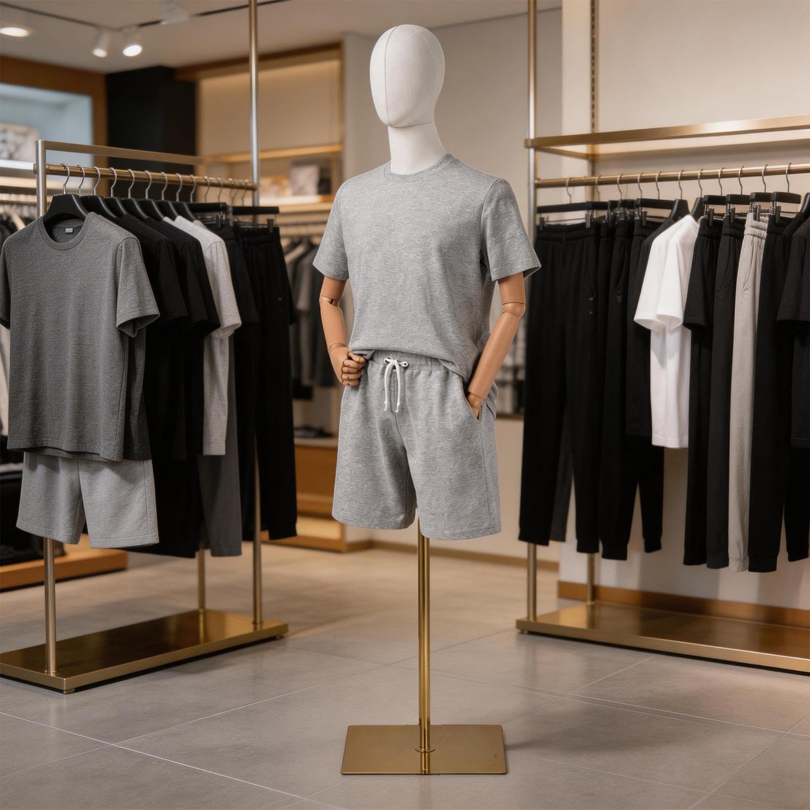 Torso de maniquí Masculino, Altura Ajustable de 160 a 212 cm