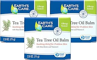 Earth's Care Tea Tree Oil Balm, No Parabens, Colors or Fragrances, Allergy-Tested 2.5 OZ. (3 Pack)