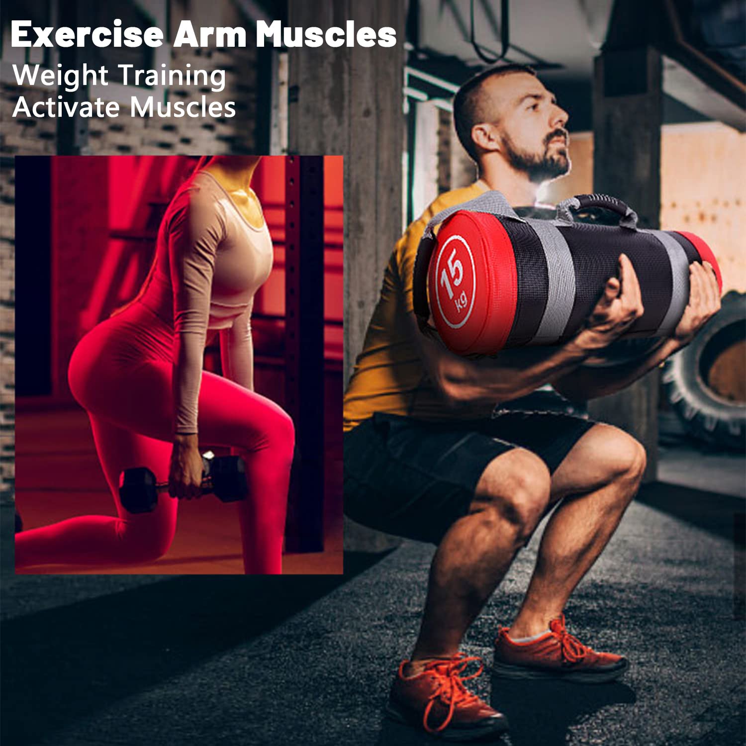 Ultra Fitness Gear Sacchi di sabbia, sacco di sabbia per allenamento funzionale della forza, esercizi di carico dinamico, crossfit, WOD, fitness generale e condizionamento militare, grande 22,7-56,7