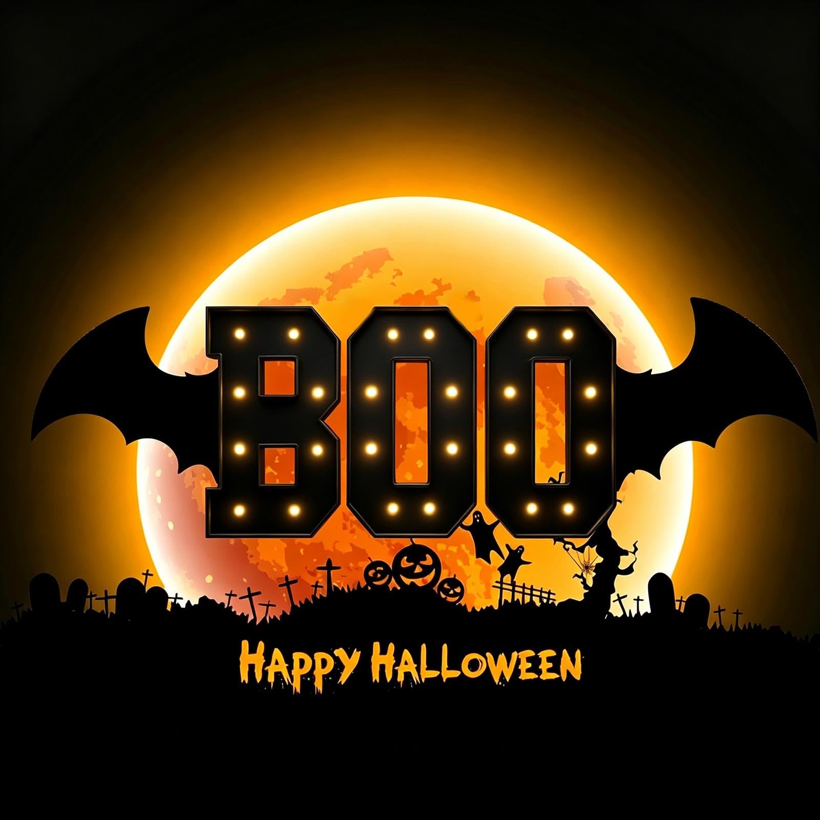 2,3/3,3/4FT BOO Znak Podwórkowy Namiot Literą, LED Halloween Outdoor Decora