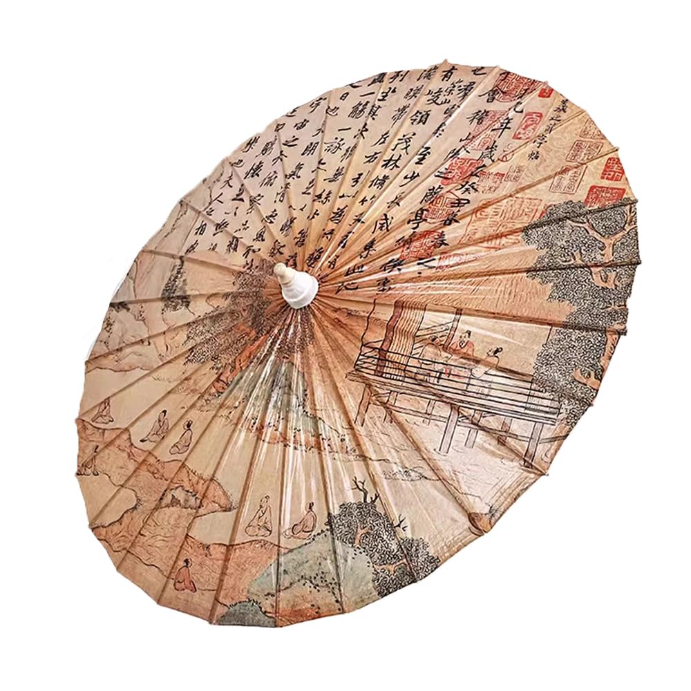 Handgefertigte Regenschirme Mit Orchideenpavillonmuster, Ölpapierschirme Für Regen Und Glanz, Altmodische Regenschirme,84CM