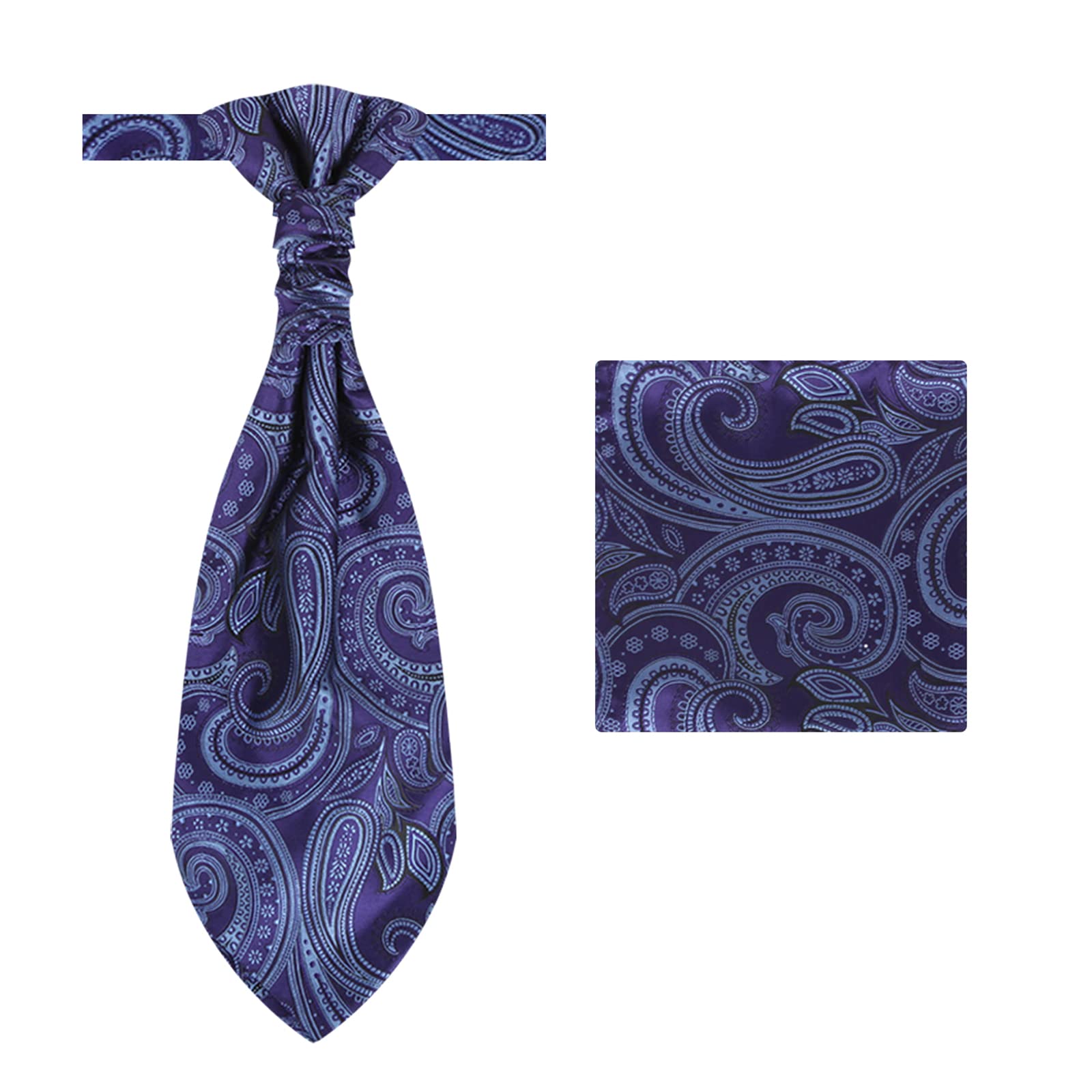 Epoint Cravat Necktie For Party Silk Pretied Ascot Cravat Tie 12 Inch Clip-On Adjustable