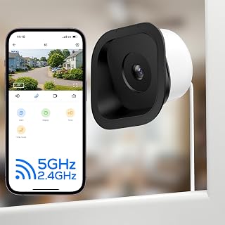 INFIYA Fensterkamera Innen, 2,4&5GHz WiFi Überwachungskamera Innen/Aussen, WLAN Window Camera Indoor mit Verstellbarer 18°-Neigungshalterung, Anti-Reflexion, Farb-Nachtsicht, 24/7 Aufzeichnung, K1