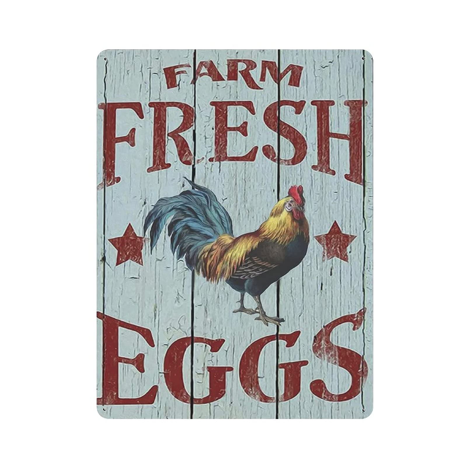 Metal Tin Sign Farm Fresh Eggs Vintage Tin Poster Metal Sign Wall Decoration Country Kitchen Home Garage Decor 16"x12"