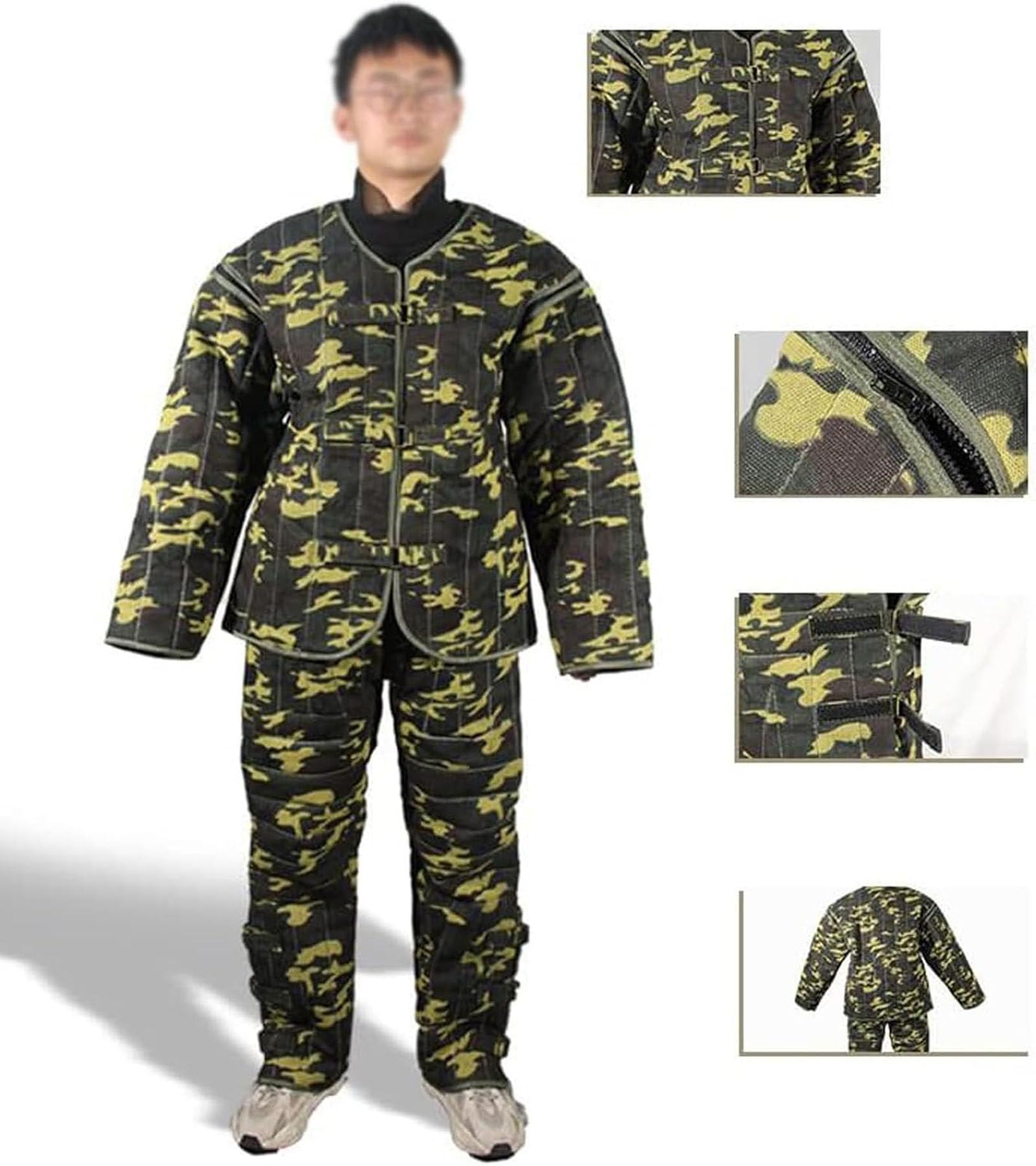 Traje de adiestramiento canino,Ropa protectora para adiestramiento canino,grueso, antidesgarros,Mangas extraíbles con cremallera,Altura recomendada: 1,65-1,85 m