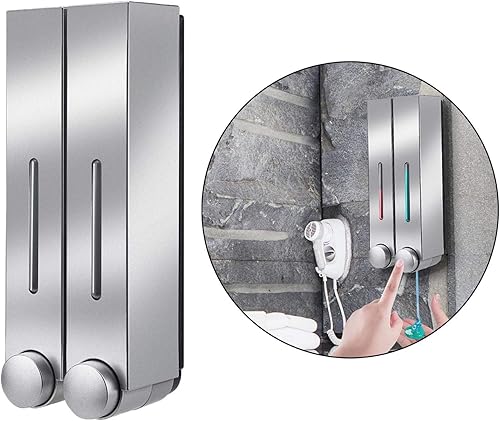 Miniatura 3 de Dispensador de jabón montado en la pared, loción de ducha, champú y gel Cotainer para baño, inodoro, oficina, cafetería, restaurante, hotel, triple