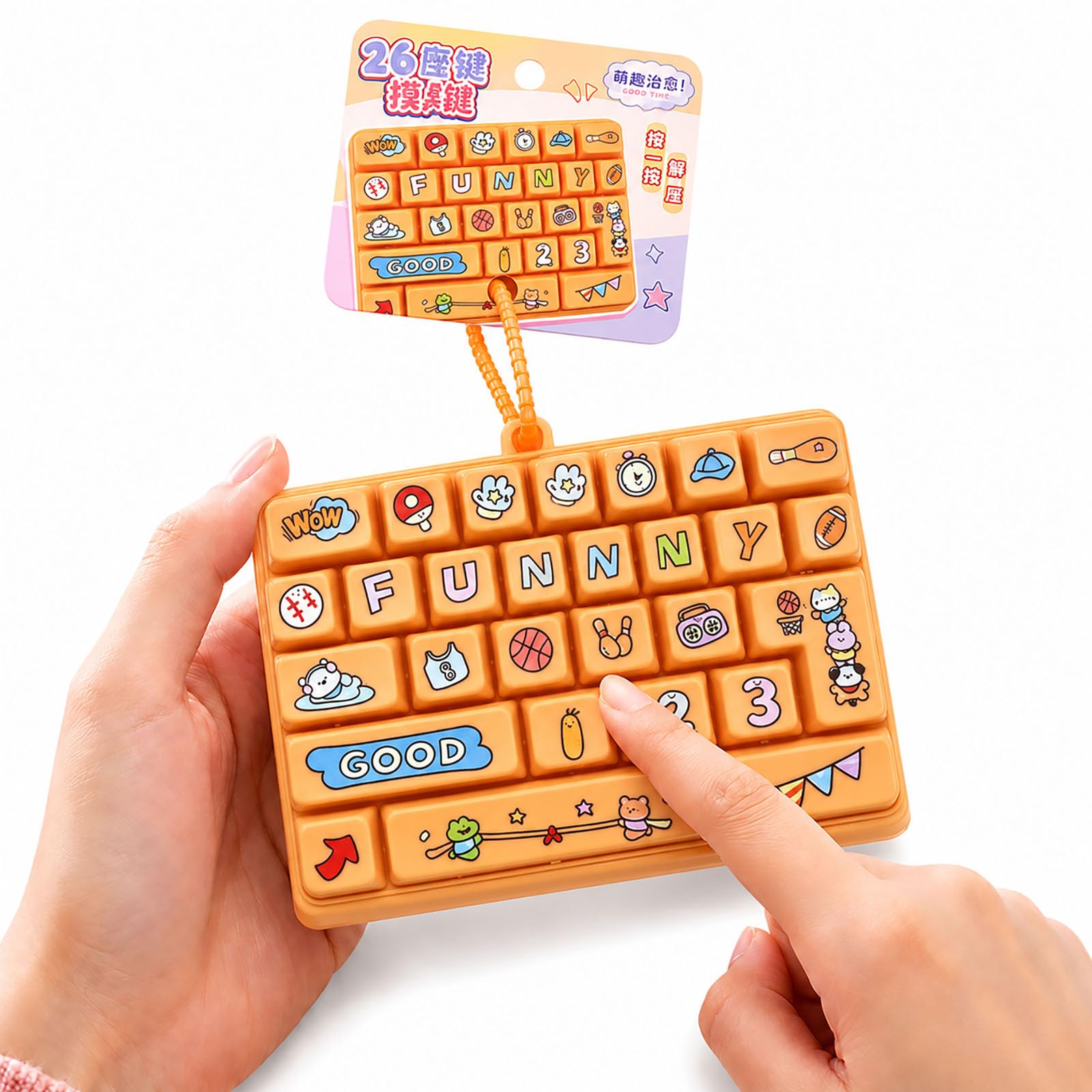 26-Key Keyboard Fidget Toy, Keyboard Fidget Toy Clicker (J)