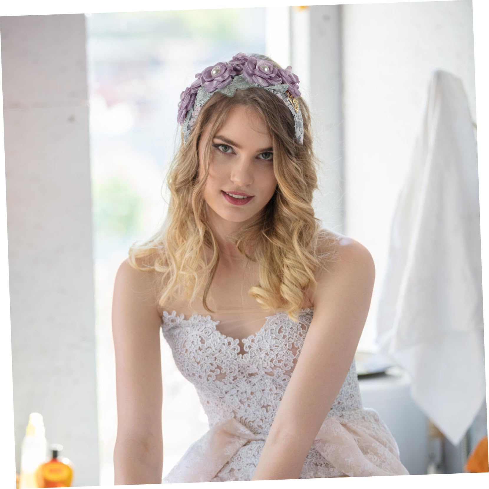 VICASKY 5 Pezzi Cerchietto con Fiori Eleganti Accessorio e Resistente per Feste Matrimonio e Raffinato