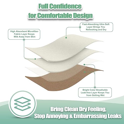 Miniatura 52 de wegreeco Almohadillas para lactancia materna (paquete de 14) + bolsa de lavandería y bolsa de almacenamiento de viaje, opción de 4.7 pulgadas, Pasta