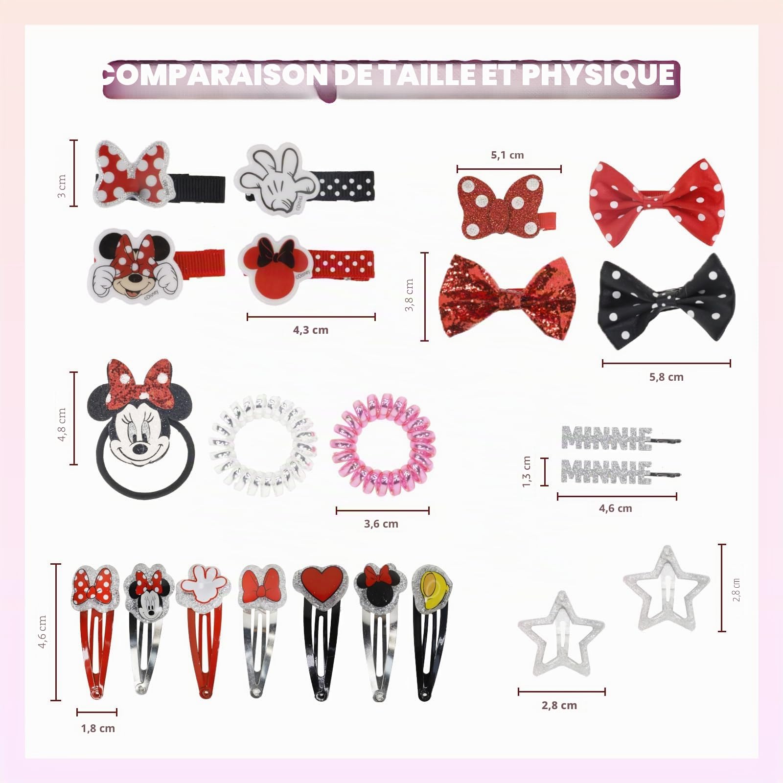 Disney Minnie Mouse Accessoires Cheveux pour Filles