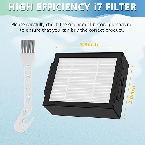 Miniatura 11 de Filtro de repuesto para iRobot Roomba e, i y j Series i7 i7+/Plus i3 i3+ E5 E6 E7 i4 i6 i6+ i8 i8+ Robot Aspiradores Partes, Paquete de 12 Filtros
