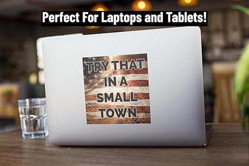 Miniatura 5 de Calcomanías de vinilo Try That in A Small Town, para autos, ventanas, parachoques, vasos, botellas de agua, laptops, paredes, cajas de herramientas,