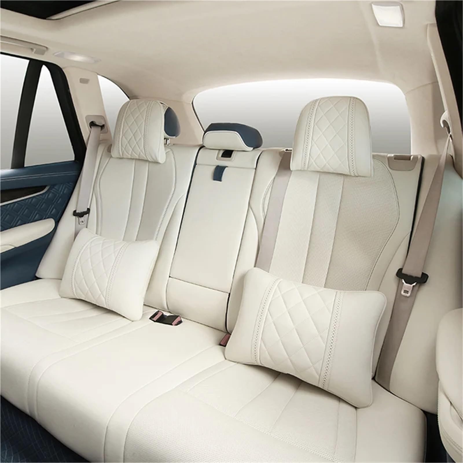 Coussin De Voiture Coussin Repose-Nuque en Cuir Nappa pour Mercedes, Compatible avec Maybach Classe S, Accessoires de Voiture Oreillers de Voyage | Hot Air Deflector B