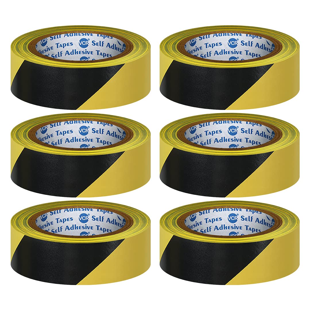 VCR Black & Yellow Floor Marking Tape - 18 Meters in Length 24mm / 01" Width - 24 Rolls Per Pack - Waterproof Social Distancing lane Marking Tape for Safety, Hazard and Caution Warnings (B07RWWQS3B) Amazon Price History, Amazon Price Tracker