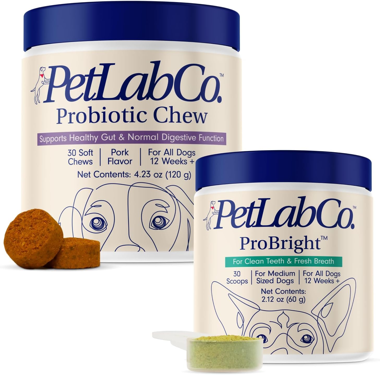 PetLab Co. Gut & Dental Bundle Dog Probiotics for Gut