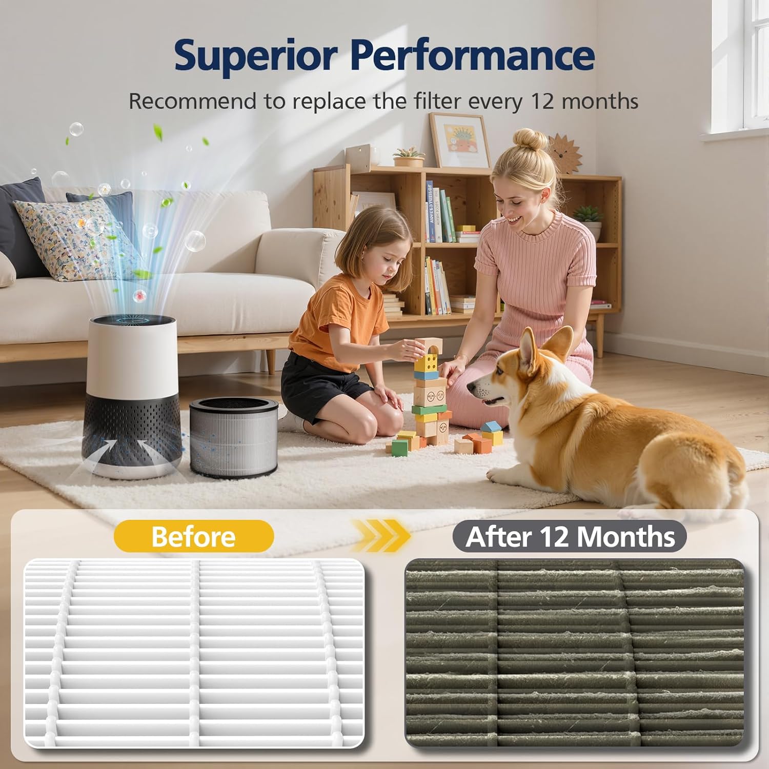 2 Pack 1712-0110-00 Replacement Filter O Compatible with Winix A231 and A230 Air Purifier, 3-in-1 HEPA and Activated Carbon Filter - Image 6