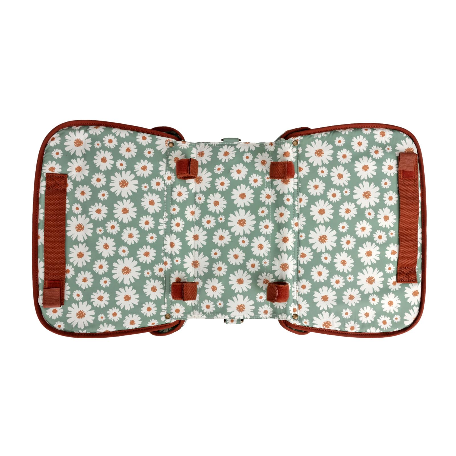 Sacoche Arrière Vélo Tourbon – Toile Imperméable Motif Floral, Double Poche, Bandoulière Amovible