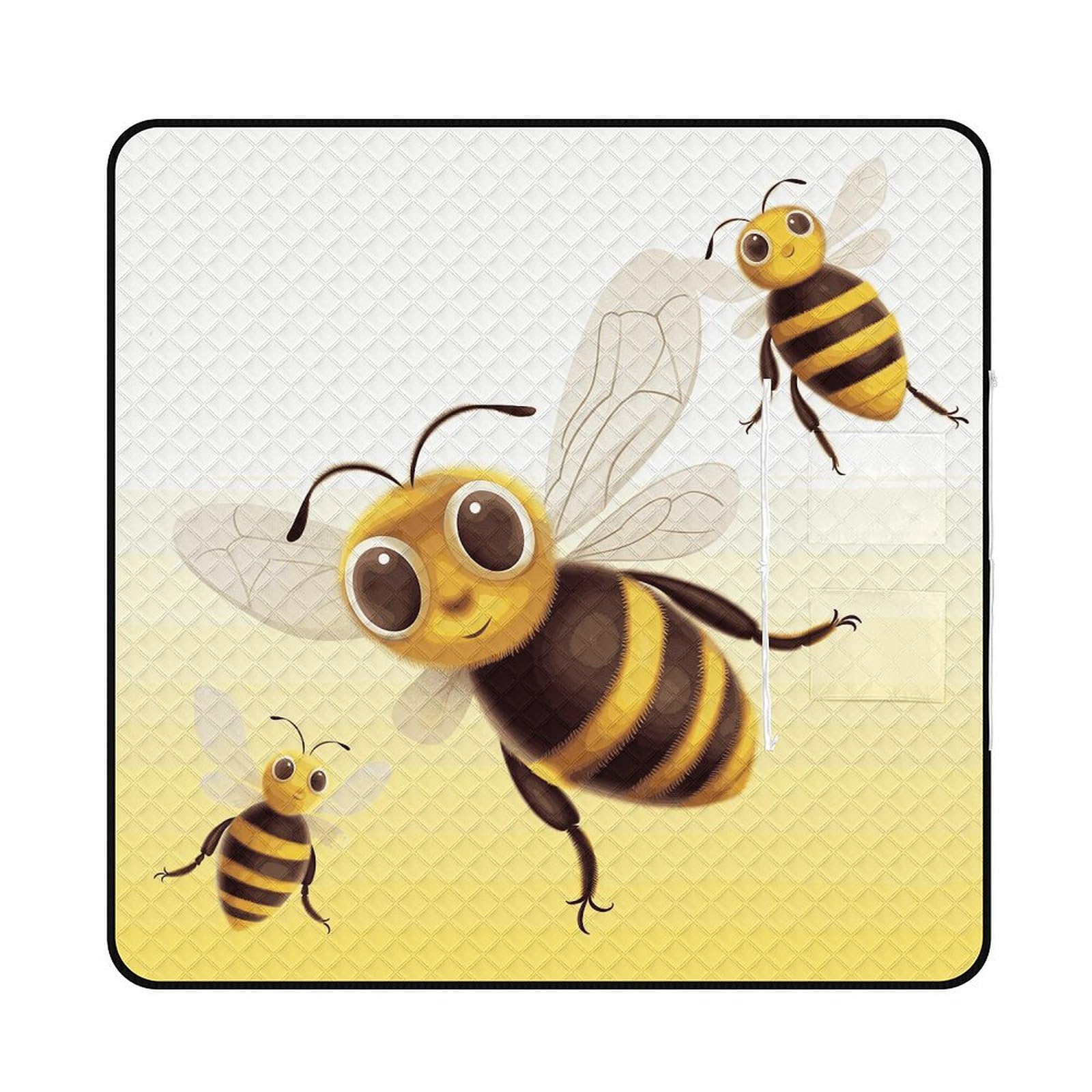 Manta de picnic Honey Bee lavable a máquina, 200 cm x 200 cm, extragrande, impermeable y resistente a la arena, plegable, compacta, para playa, extragrande, para exteriores, para acampar en primavera