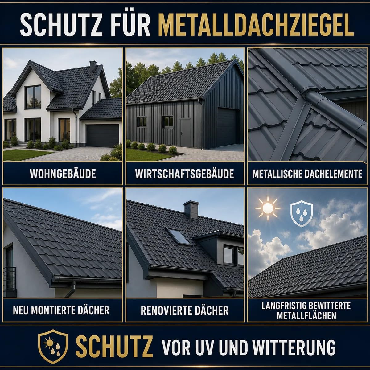 ESANDOL Dachbeschichtung Metallziegel 20 L – bis zu 800 m², wasser- und schmutzabweisend, Witterungsschutz, farblos