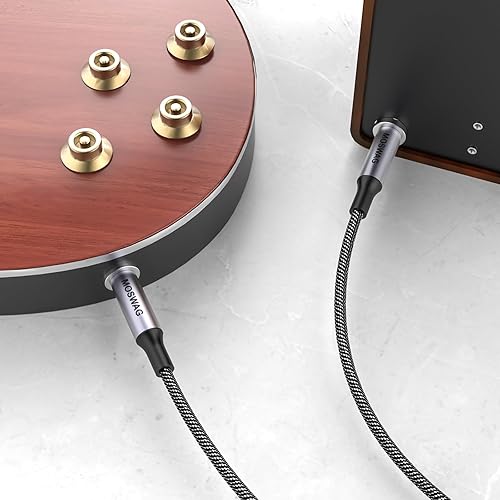 Miniatura 7 de MOSWAG Cable de audio TRS 1M, interconexión equilibrada de 14" a 14", trenza de nailon, compatible con guitarra eléctrica, bajo, mezcla