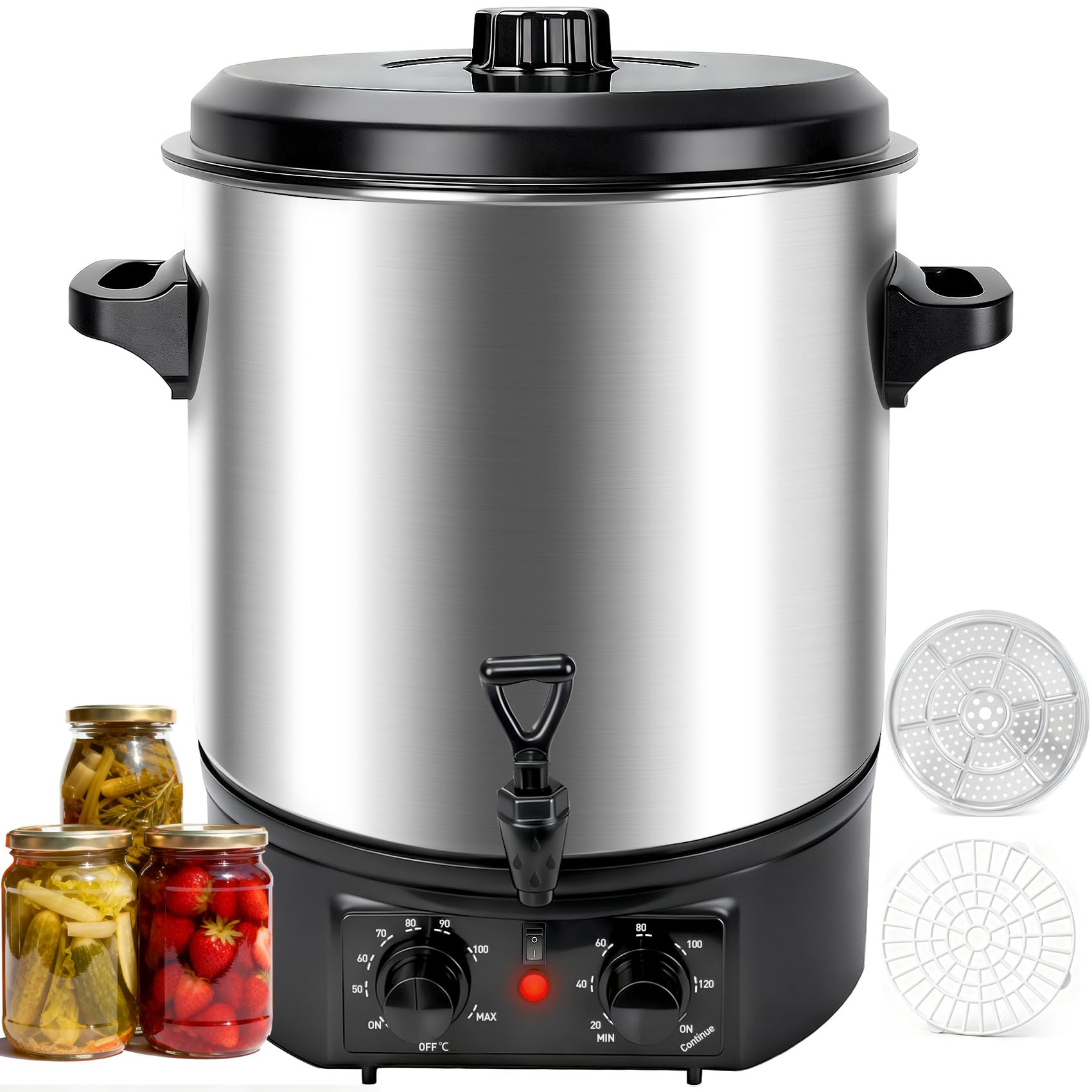Photo 1 of 24.5QT Electric Water Bath Canner with Digital Timer & Adjustable Temperature Control | 304 Stainless Steel, Anti-Scald Handle, Overheat Alarm, Perfect for Canning, Slow Cooking, Preserving Foods