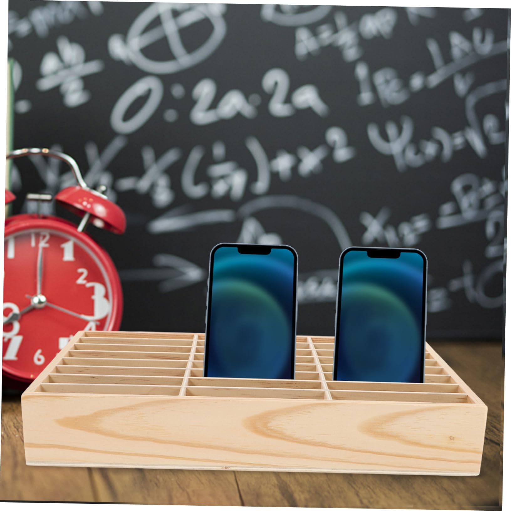MAGICLULU Organizer da Scrivania in Legno Scomparti Multipli per Cellulare e Penne, Design Semplice e Funzionale per Scuola e Officina Riparazioni