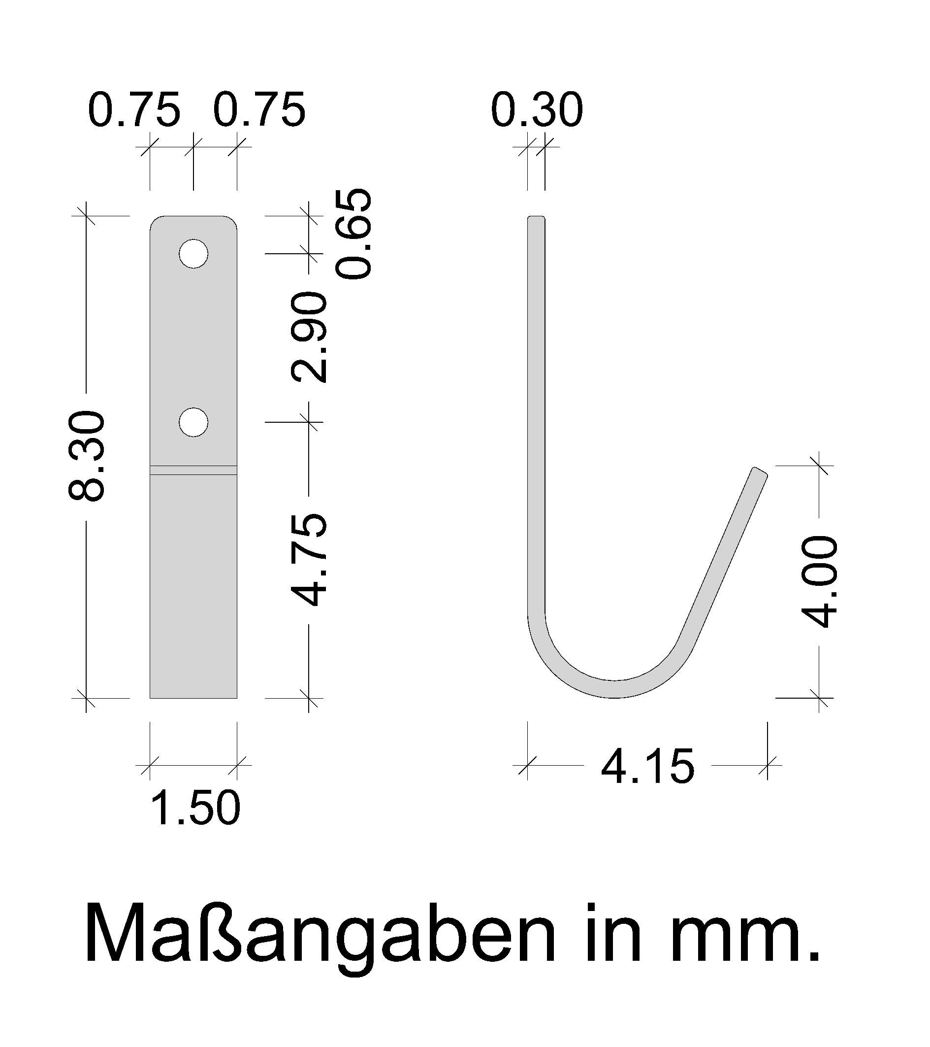 Gedotec Metall-Haken gebogen | 20 Stück Wandhaken zum Schrauben 35 x 82 mm | Universal-Haken Stahl verzinkt | Allzweckhaken zum Ordnen & Sortieren | Haken für Garage - Keller - Werkstatt | Gerätehaken