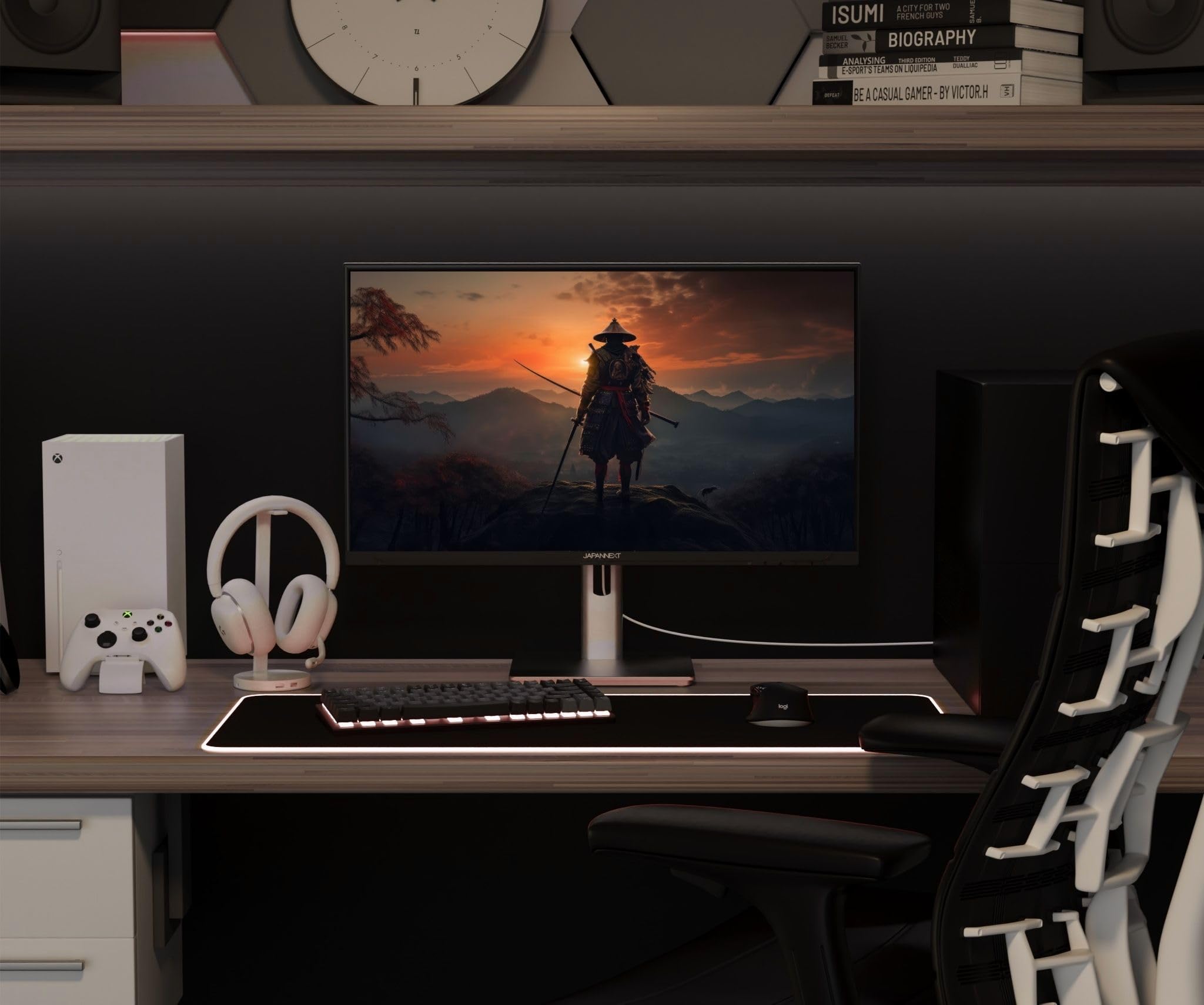 JapanNext Monitor Gaming 24.5" IPS Full HD (1920x1080) 320Hz 1ms | Altura e inclinación Ajustables (HSP) Altavoces Integrados | G-Sync/FreeSync | JN-IPS245G320F-HSP