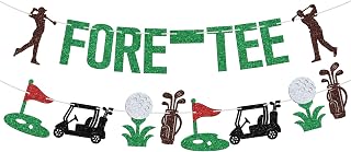 Golf Fore-tee Banner, Golf 40th Birthday Decoration, Funny Golf Theme Forty Years Sign for Golfer Fans, 40th Birthday Party Decorations Supplies for Men Women