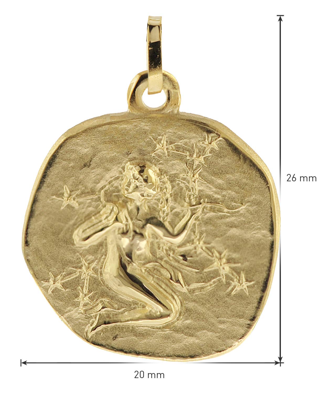 trendor Jungfrau Sternzeichen Ø 20 mm Herrenkette Gold auf Silber 39070-09