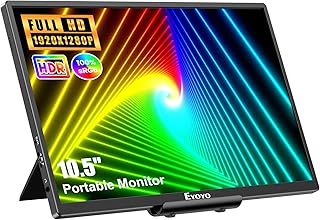 Eyoyo Portable Monitor for Laptop, 10.5 Inch Small Monitor 1920x1280 USB C Computer Display Travel Monitor with HDMI, External Monitor for PC Phone Xbox Switch PS4, 178° IPS Screen, Plug and Play