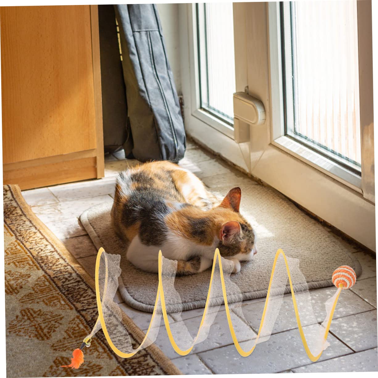 Yardwe 6stücke Interaktive Katzenspielzeuge Faltbarer Katzentunnel Und Kicking Toys Für Katzen Und Kätzchen Fördert Spiel Und Bewegung Farblich Gemischte Accessoires