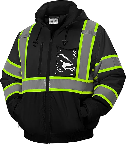 SRsafety High Visibility Safety Jacket,Reflective Waterproof Jacket with Black bottom,Construction Work Jacket for Men/Women