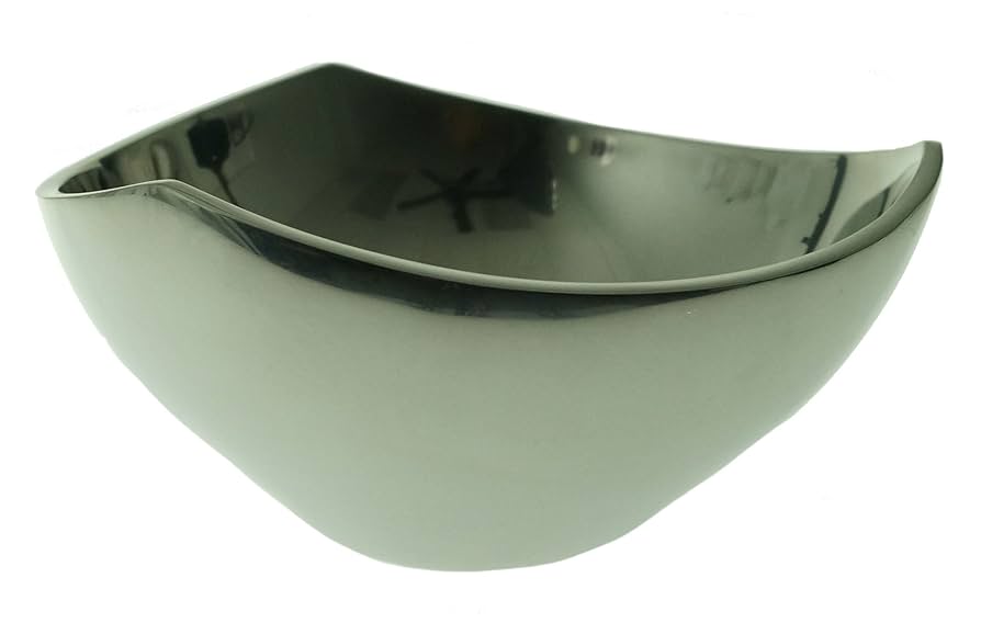 Nambe　皿 Nambe Curved Polished Metal Elegant Rim Tri Corner Serving