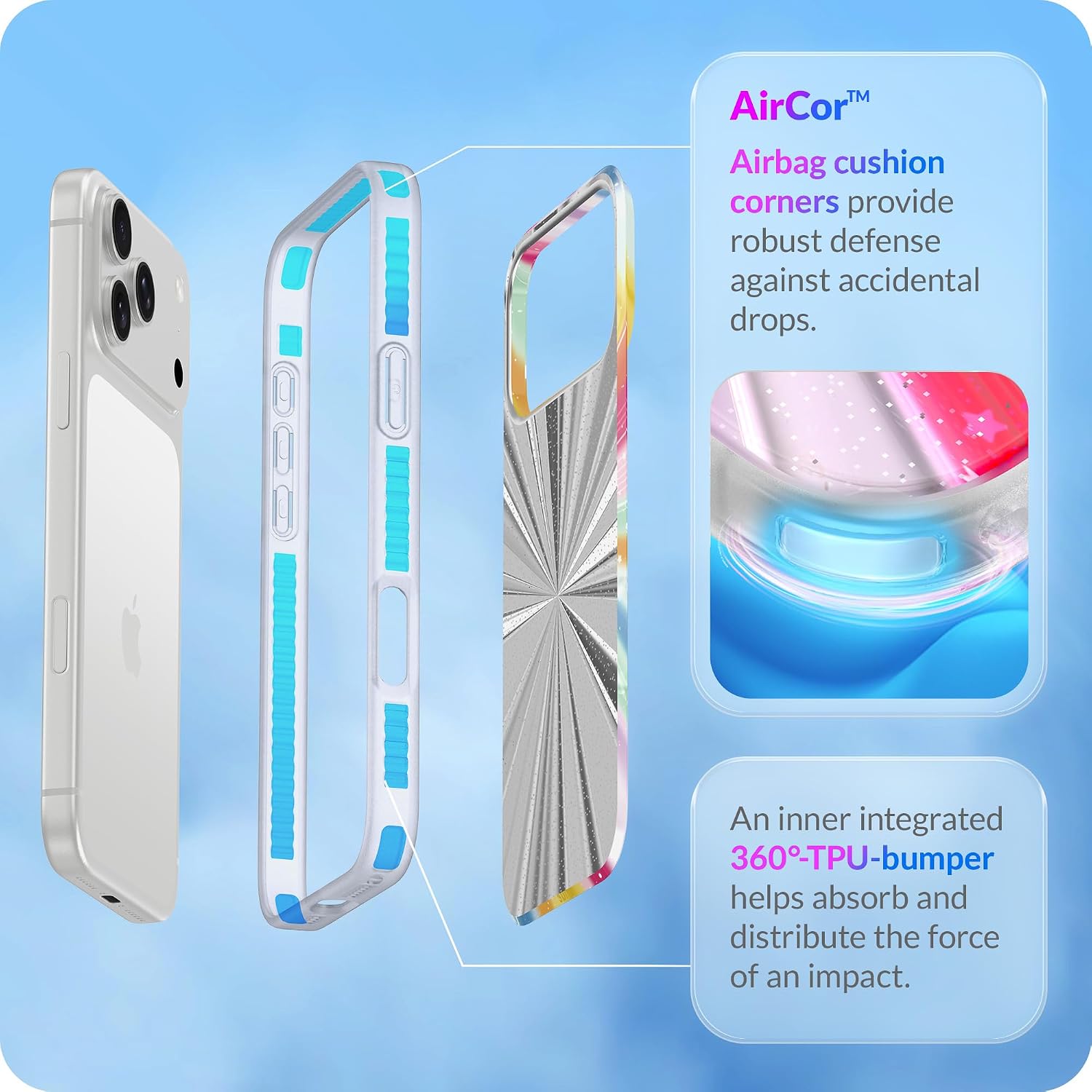 LONLI Hue for iPhone 17 Pro Max Case - Magic Cosmic Portal Shockproof Phone Cover - [Shock-Absorbent Bumper] - Cute, Unique and Eye-Catchy image 3