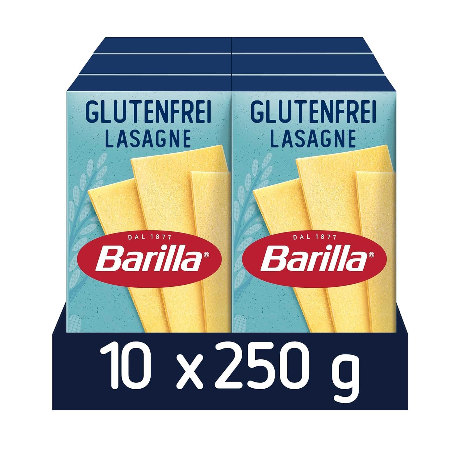 Barilla Pasta Glutenfreie Lasagne aus köstlichem Mais und Reis, perfekt für Menschen mit Zöliakie oder Glutenunverträglichkeit, 10er Pack (10 x 250 g)