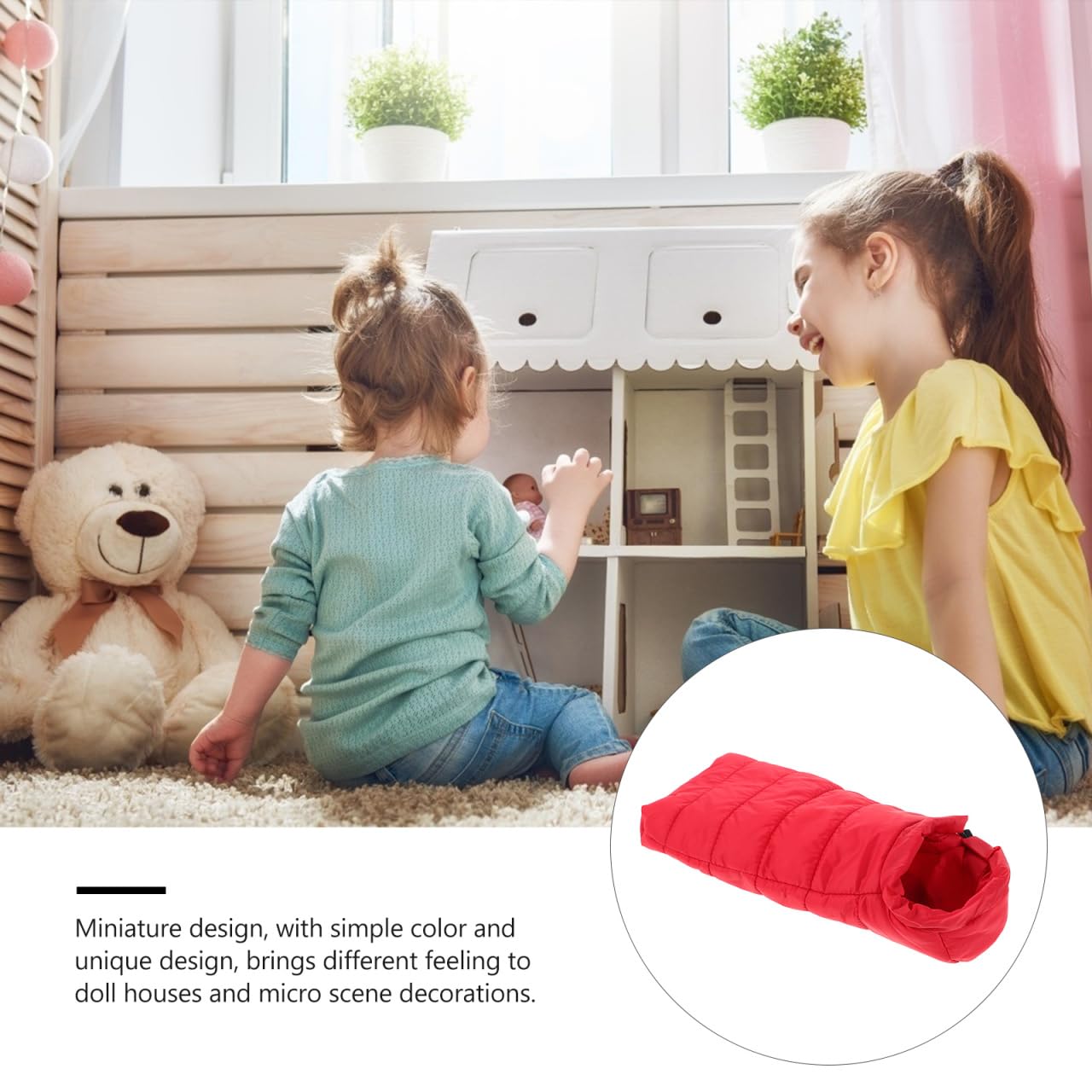BESPORTBLE Doll Sleeping Bag: Miniature Accessories for Girls Outdoor Camping Scene Photo Props Role Play Dollhouse Furniture - Image 4