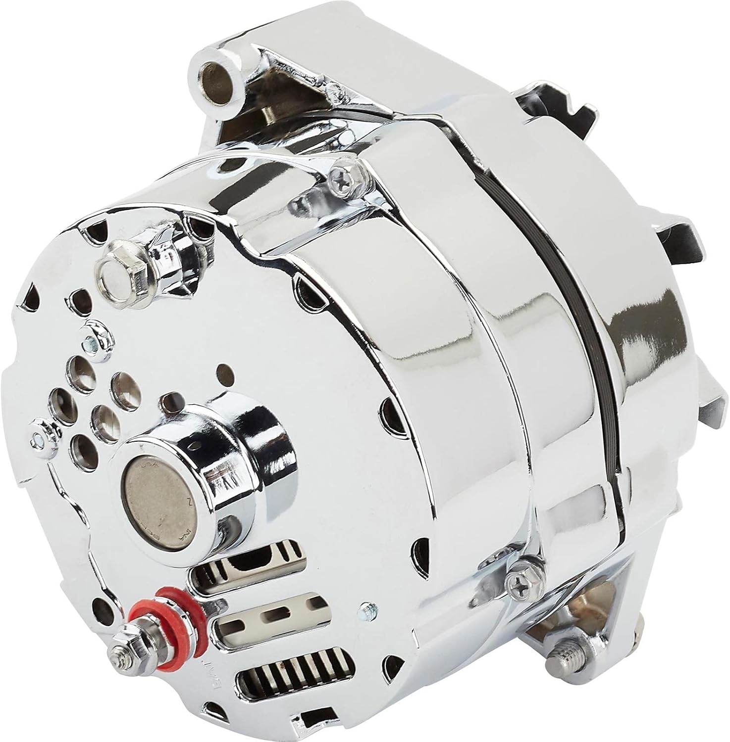 Speedway Motors 10SI One-Wire 110 Amp Alternator in Black Finish, 12V Compatible with V-Belt Pulley Included, High-Output Upgrade for Hot Rods, Muscle Cars